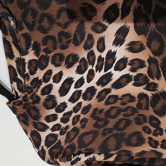 Cheetah print mock turtleneck sheath dress midi length size XL. - Picture 2 of 5